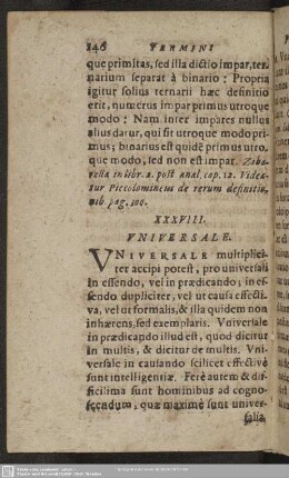 XXXVIII. Universale