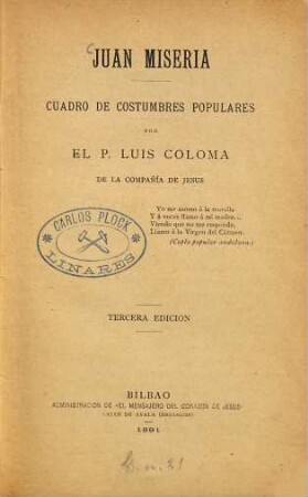 Juan Miseria : Cuadro de costumbres populares