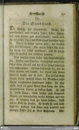 IV. Die Sündfluth