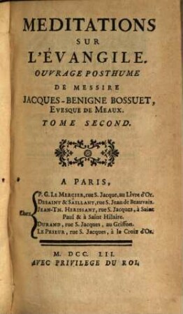 Meditations Sur L'Évangile, 2