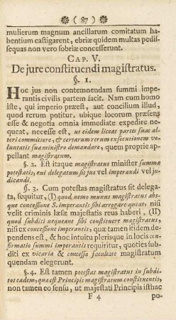 Cap. V. De jure constituendi magistratus