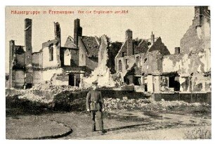 Kriegs-Erinnerungs-Karte: Häusergruppe in Premesques