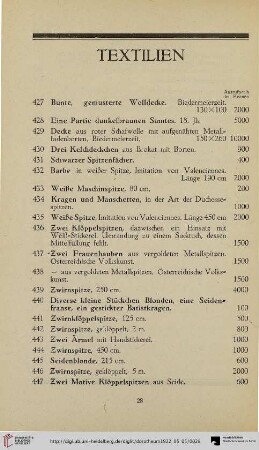 Textilien (Nr. 427-465)