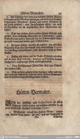 Hütten-Verwalter.