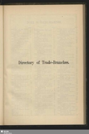 Directory of Trade-Branches