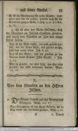X. Von dem Glauben an den Herrn JEsum