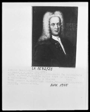Bildnis des Giessener Universitätsprofessors Johann Gottfried Hartung
