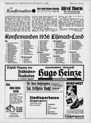 Konfirmanden 1936 Eisenach-Land
