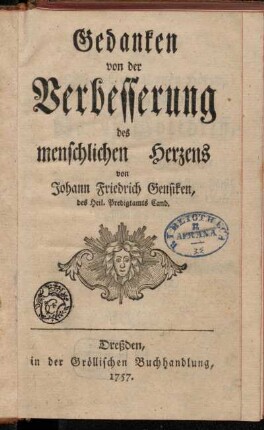 Gedanken von der Verbesserung des menschlichen Herzens