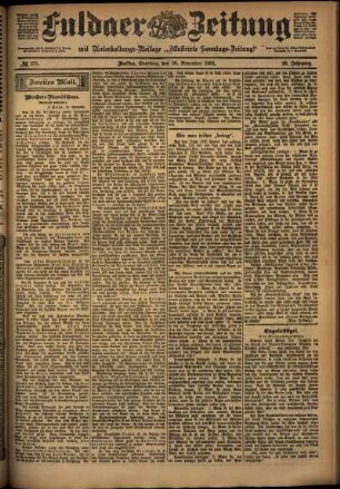 Zweite Ausgabe vom Samstag, den 30. November 1901.