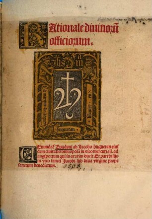Rationale diuinoru[m] officiorum