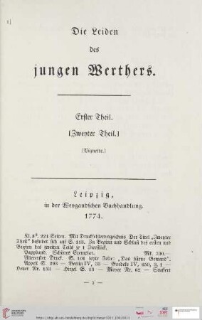 Goethes Werther (Nr. 1 - 22)