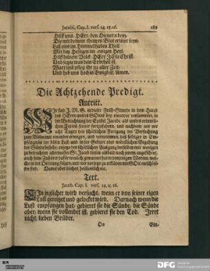 Die Achtzehende Predigt.