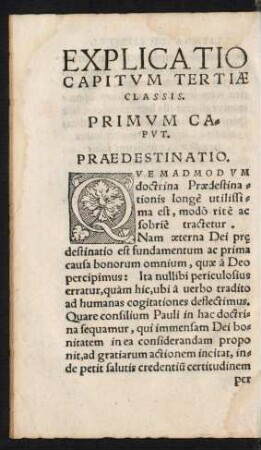 Explicatio Capitum Tertiae Classis.