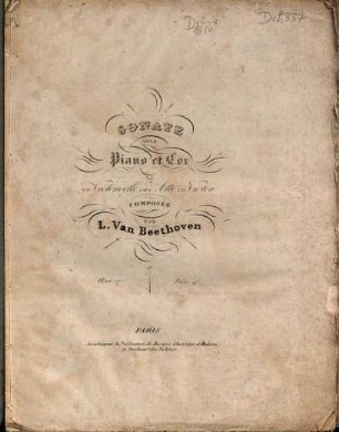 Sonate pour piano et cor ou violoncelle ou alto ou violon : oeuv. 17