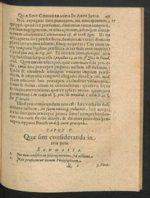 Caput V. Quae sint consideranda in arte iuris.