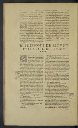 B. Brissonii de ritu nuptiarum