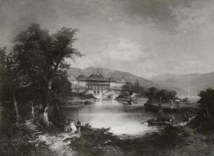 Schloss Pillnitz. Ansicht über die Elbe