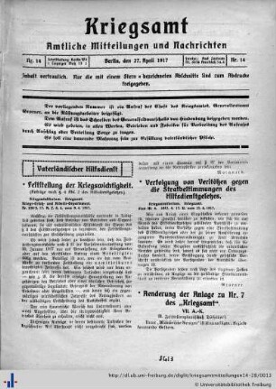 Nr. 14, 27.04.1917