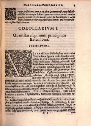 Corollaria Sex De Physico Extenso