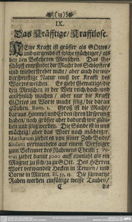 IX. Das Kräfftige, Krafftlose