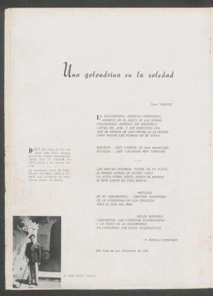 Una golondrina en la soledad : Para "Anales"