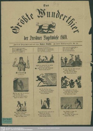 Das größte Wunderthier der Dresdner Vogelwiese 1869