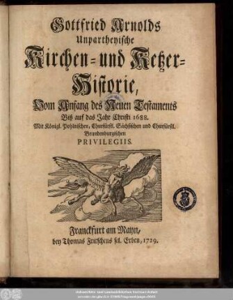 [1/2]: Vom Anfang des Neuen Testaments Biß auf das Jahr Christi 1688