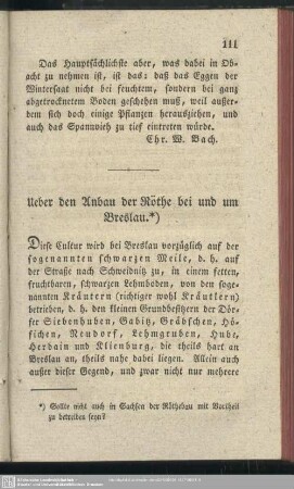 Ueber den Anbau der Röthe bei und um Breslau