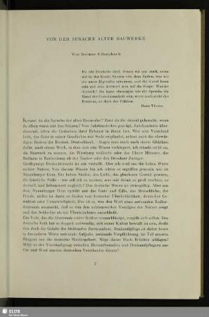 Von Der Sprache Alter Bauwerke