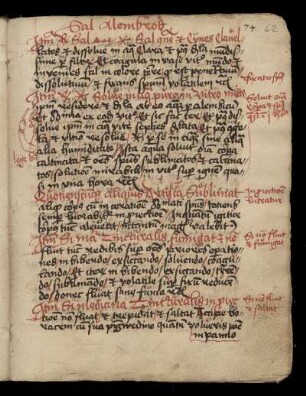 Chemische Rezepte und Kurztexte, dt. u. lat.
