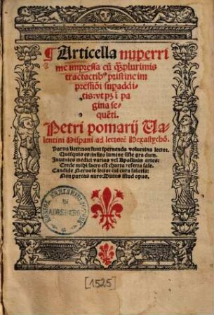 Articella : cum quamplurimis tractatibus pristine impressioni superadditis