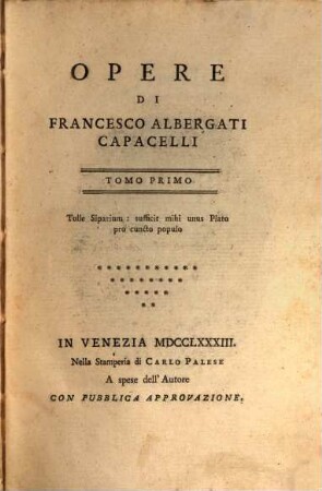 Opere Di Francesco Albergati Capacelli. 1