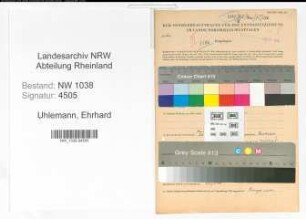 Entnazifizierung Ehrhard Uhlemann , geb. 04.06.1890 (Beamter)