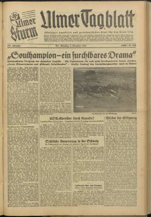 Ulmer Tagblatt : Ulmer Sturm : alleiniges Amtsblatt und parteiamtliches Blatt für den Kreis Ulm