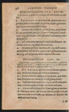 De animae essentia. Cap. XL.