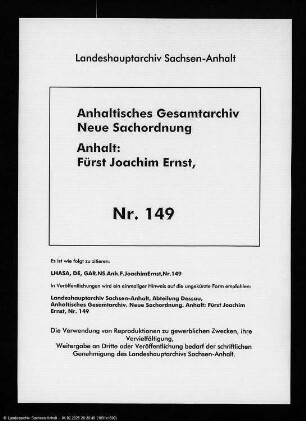 Joachim Ernst an von Rabiel, Hans Dietrich