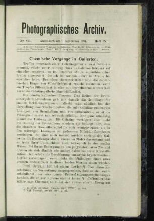 Chemische Vorgänge in Gallerten