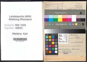 Entnazifizierung Karl Mertens , geb. 05.05.1896 (Landwirt)