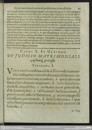 Caput X. Et Ultimum. De Judicio Matrimoniali, ejusdemq[ue] processu