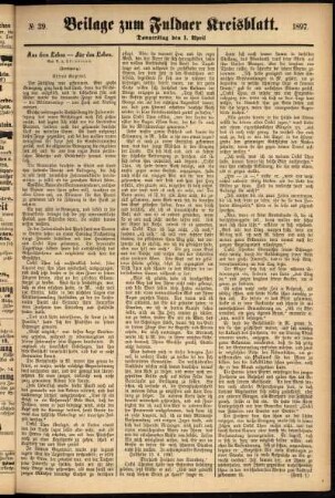 Zweite Ausgabe vom Donnerstag, den 01. April 1897.