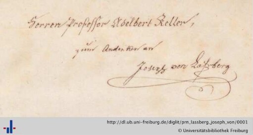 [Provenienz]: Laßberg, Joseph von