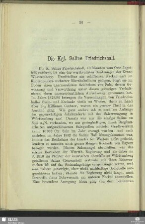 Die Kgl. Saline Friedrichshall