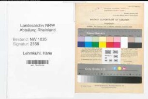 Entnazifizierung Hans Lehmkuhl , geb. 21.02.1900 (Maschinensteiger)