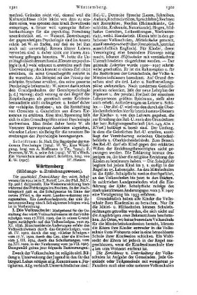 Württemberg, (Bildungs- u. Erziehungswesen)