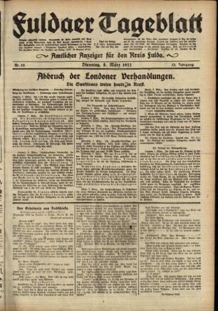 Ausgabe vom Dienstag, den 08. März 1921.