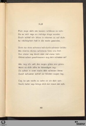 XLIII: Mein auge sieht am besten · schliesst es sich