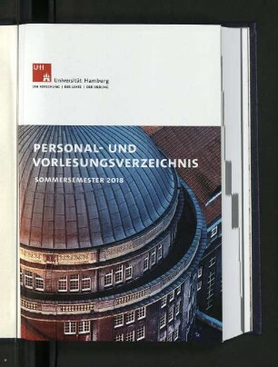 SS 2018: Personal- und Vorlesungsverzeichnis // Hamburgische Universität