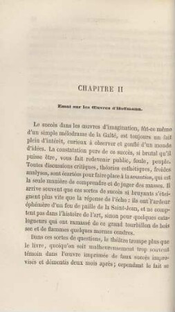 Chapitre II. Essai sur les Oeuvres d'Hoffmann