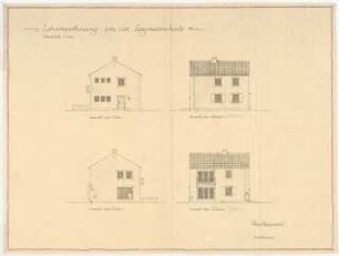 Leegmeerschule / achtklassige katholische Volksschule, Emmerich: Lehrerwohnung der Schule: Ansichten 1:100